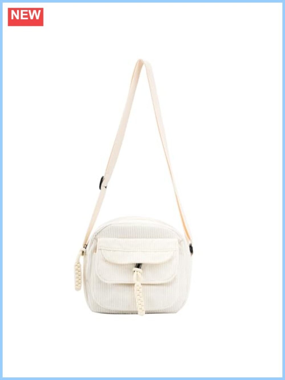 Corduroy Crossbody Bag Mini Shoulder Bag Handbag Purse Zipper Pockets - Picture 1 of 5